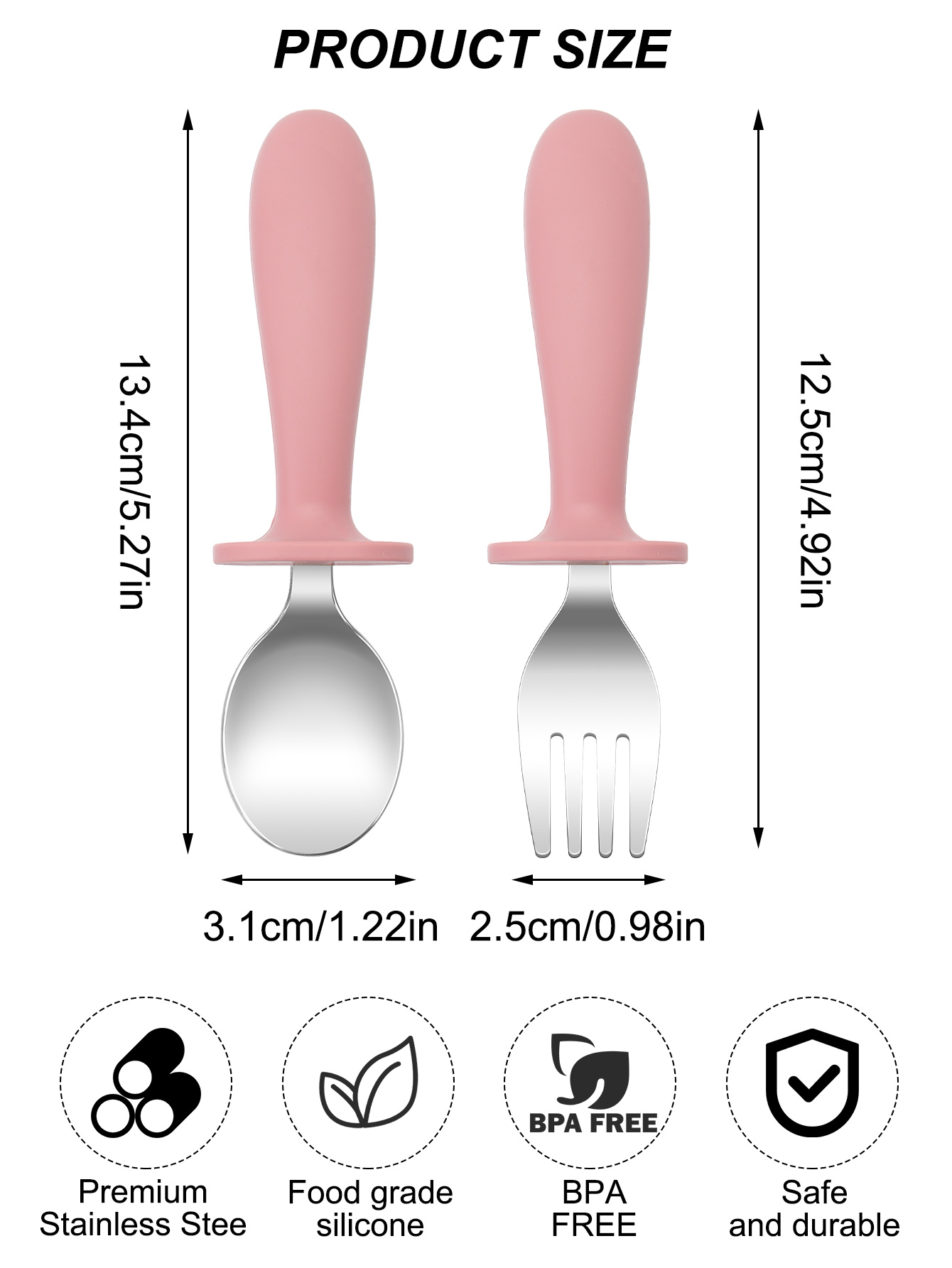 2PCS Stainless Steel Fork Spoo - Baby Food Weaning ulasan dan harga