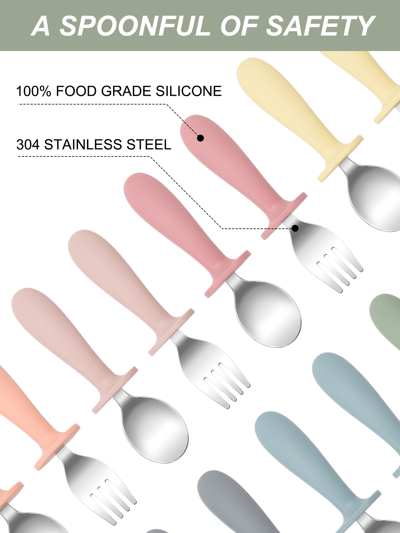 2PCS Stainless Steel Fork Spoo - Baby Food Weaning ulasan dan harga