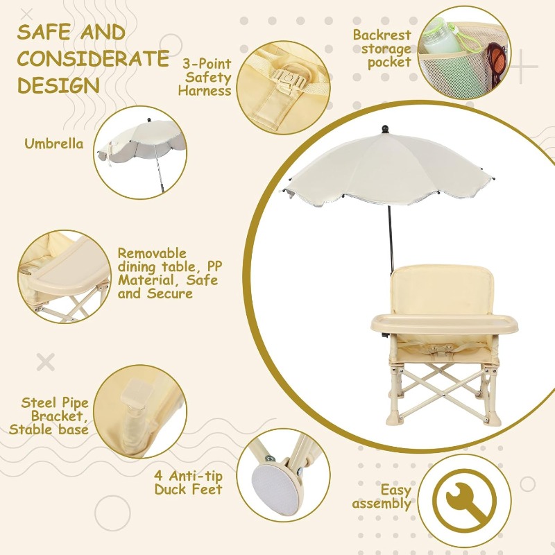 Baby Outdoor Beach Chair with  - Baby Food Table ulasan dan harga