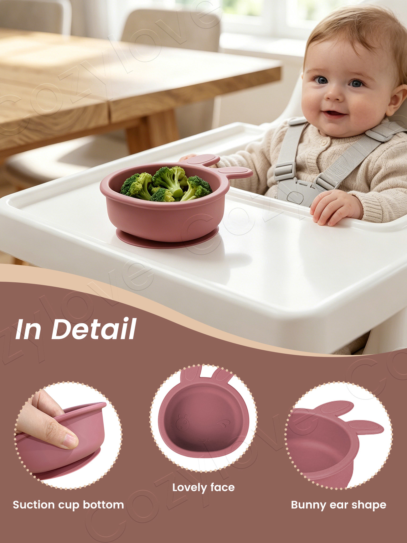 Cute Bunny Ear Silicone Baby S - Baby Food Weaning ulasan dan harga