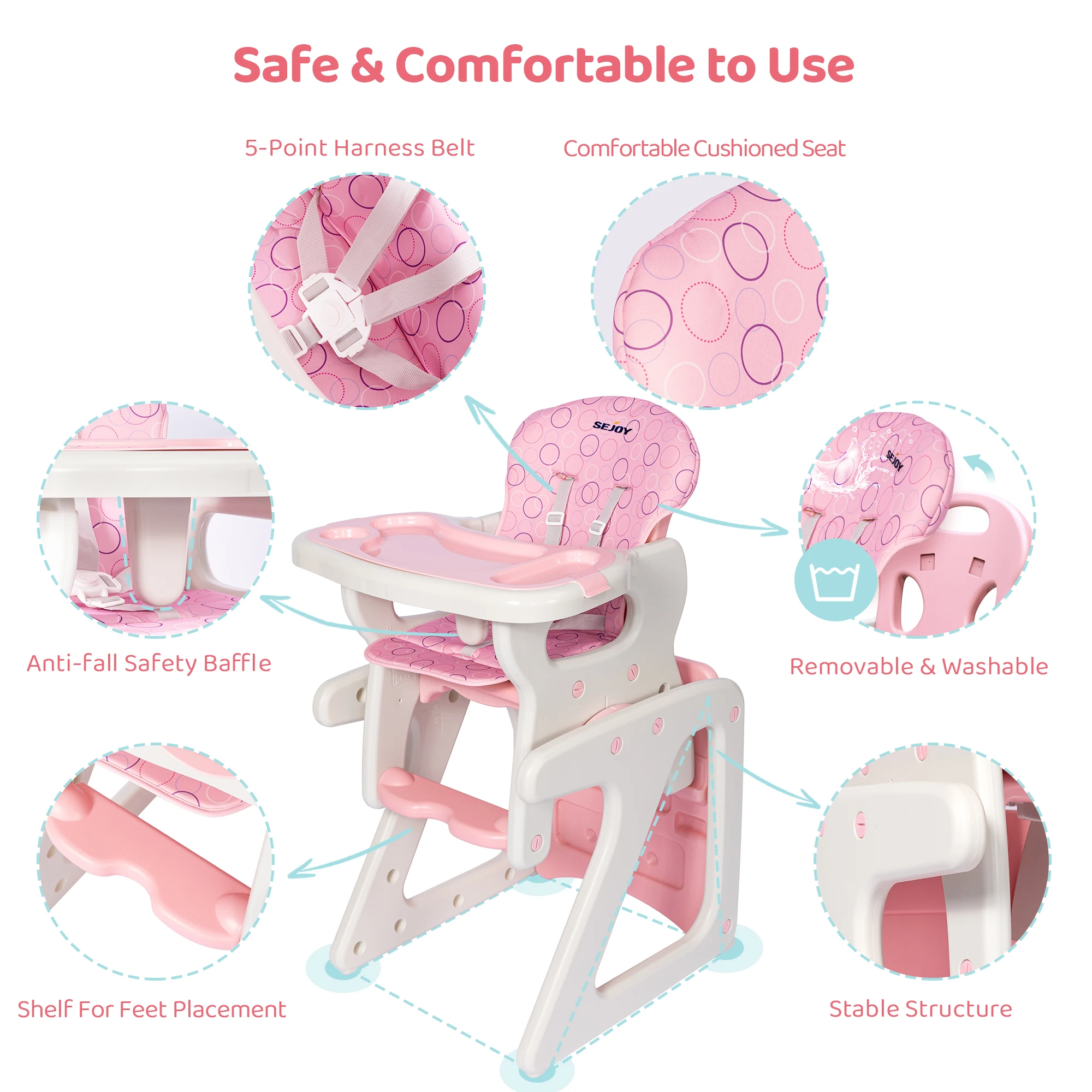 Baby Growth Chair - Convertibl - Baby Food Table ulasan dan harga